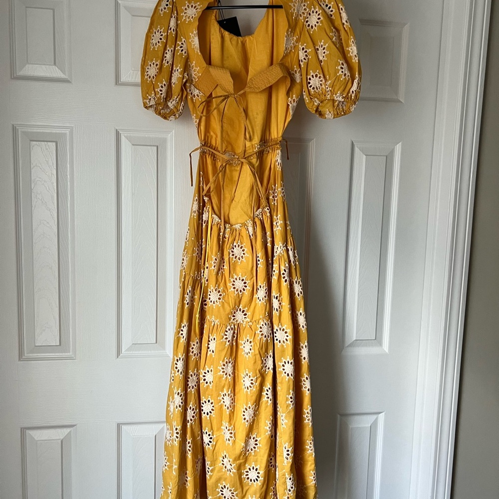 NWT Anthropologie En Saison Puff-Sleeve Tiered Embroidered Dress - Picture 6 of 9